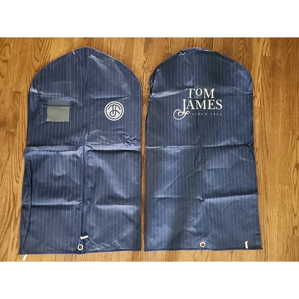 PAIR Tom James Garment Bag 43.74" L  x  24" W NAVY BLUE